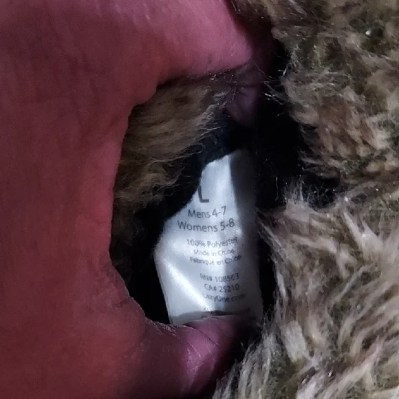 Lazy One Furry Monster Paw Slippers - Brown and White - Picture 5 of 9